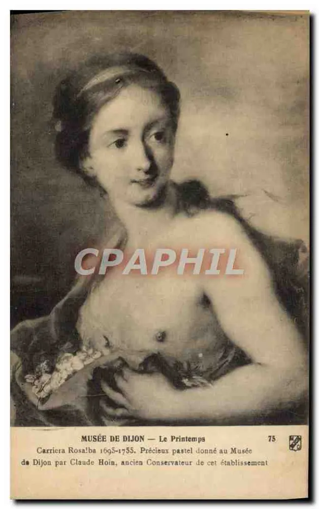 Museu de Dijon — A Primavera — Carriera Rosa'ba 1695-1755. Precioso pastel dado ao Museu de Dijon por Claude Hoin, ex-Conservador deste estabelecimento - Frente