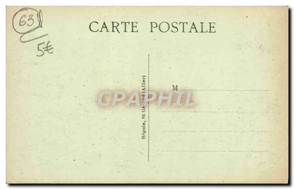 O Gour de TAZENAT — A Auvergne pittoresca — Ideal, n° 2751 - Verso