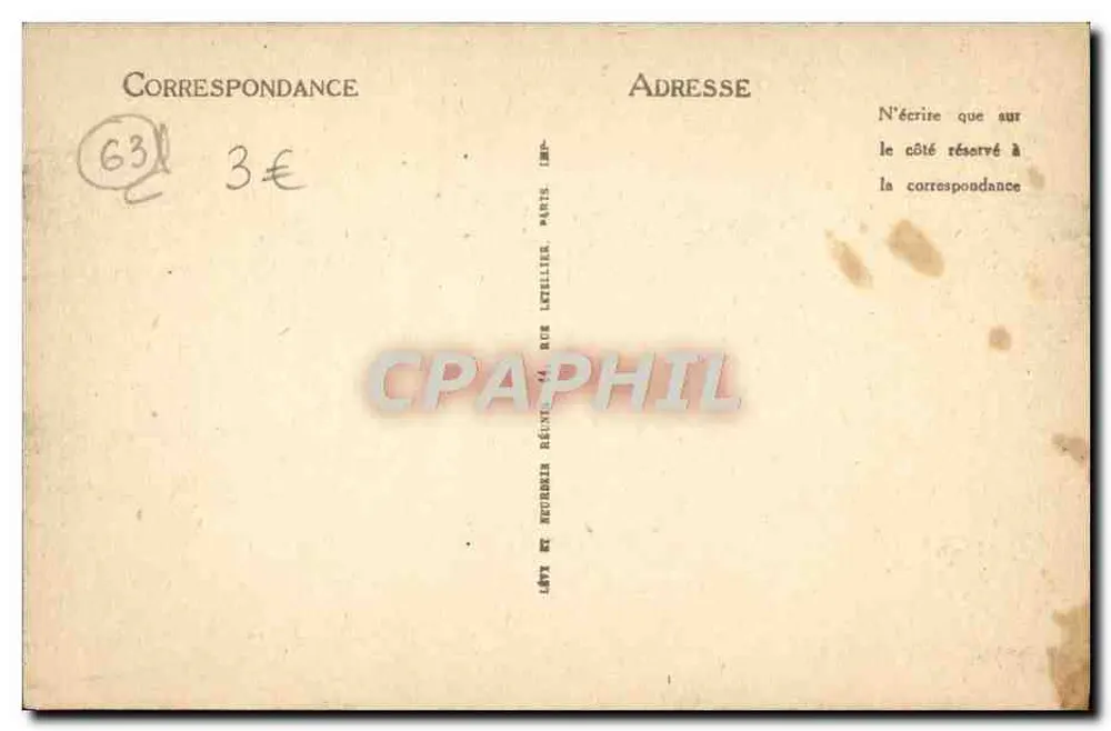 Lago de Guéry e o Mont-Dore — LL — n° 113 - Verso