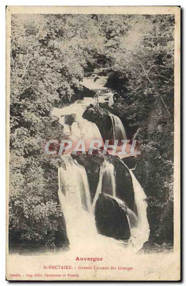 Auvergne - St-Nectaire - Grande Cascade das Granges - Imp. Edit. Bouchebrou e Vessely - Frente
