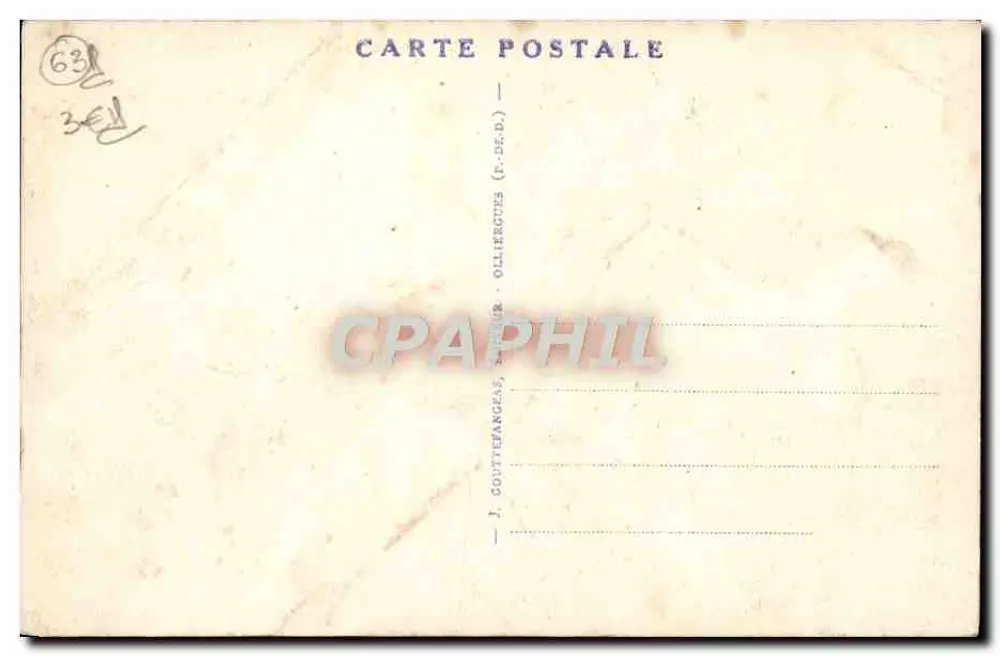 Château de Tournœl — ruines d'un château fort avec tour cylindrique — éditeur G. d'O. n° 1189 - Rückseite