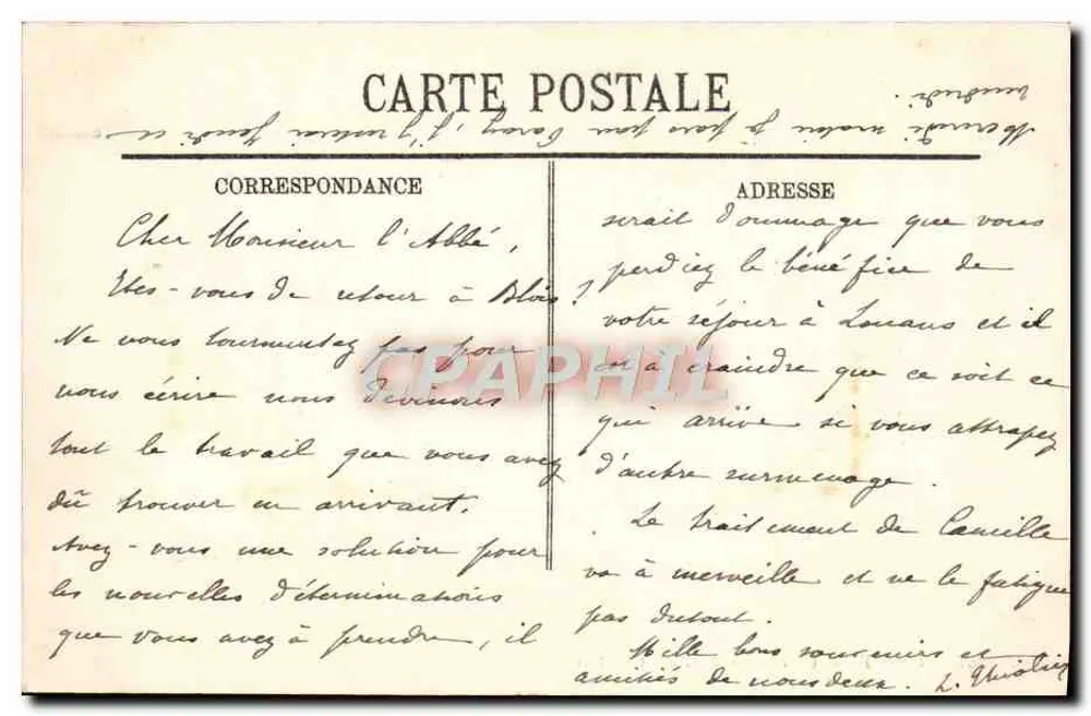 Vichy — Um canto do Parque dos Célestins — LL, n° 267 - Verso
