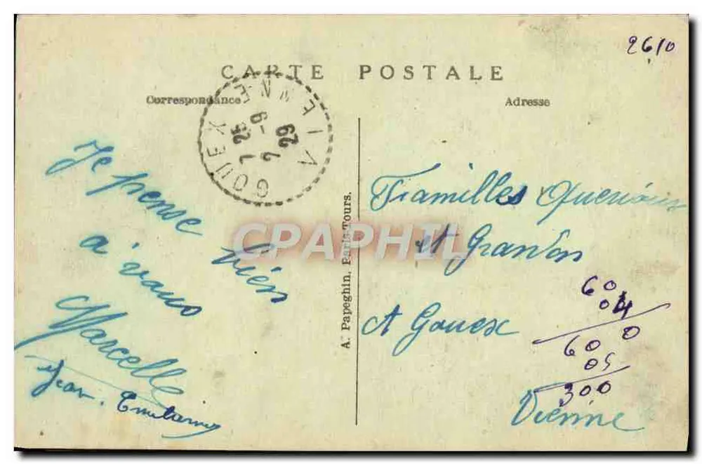 Blois (Loir-et-Cher) — Vista Geral e o Rio Loire (lado Sul) — A.P. - Verso