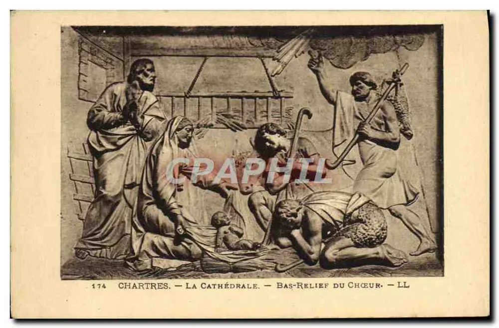 Chartres — A Catedral — Bas-relief do Coro — LL - Frente