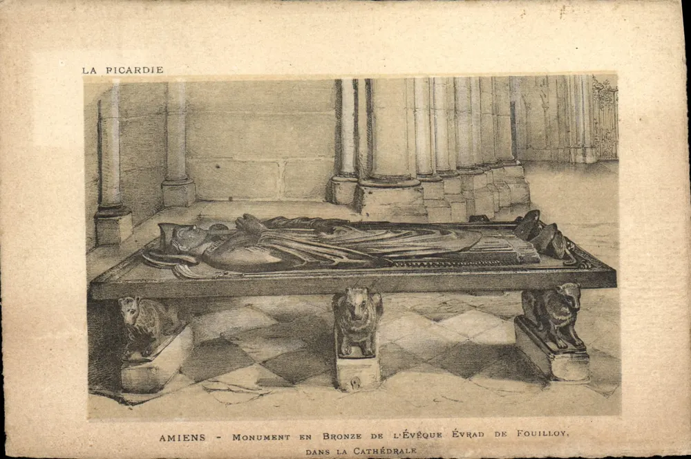 Amiens - Bronze-Monument des Bischofs Évrad de Fouilloy in der Kathedrale — La Picardie - Vorderseite