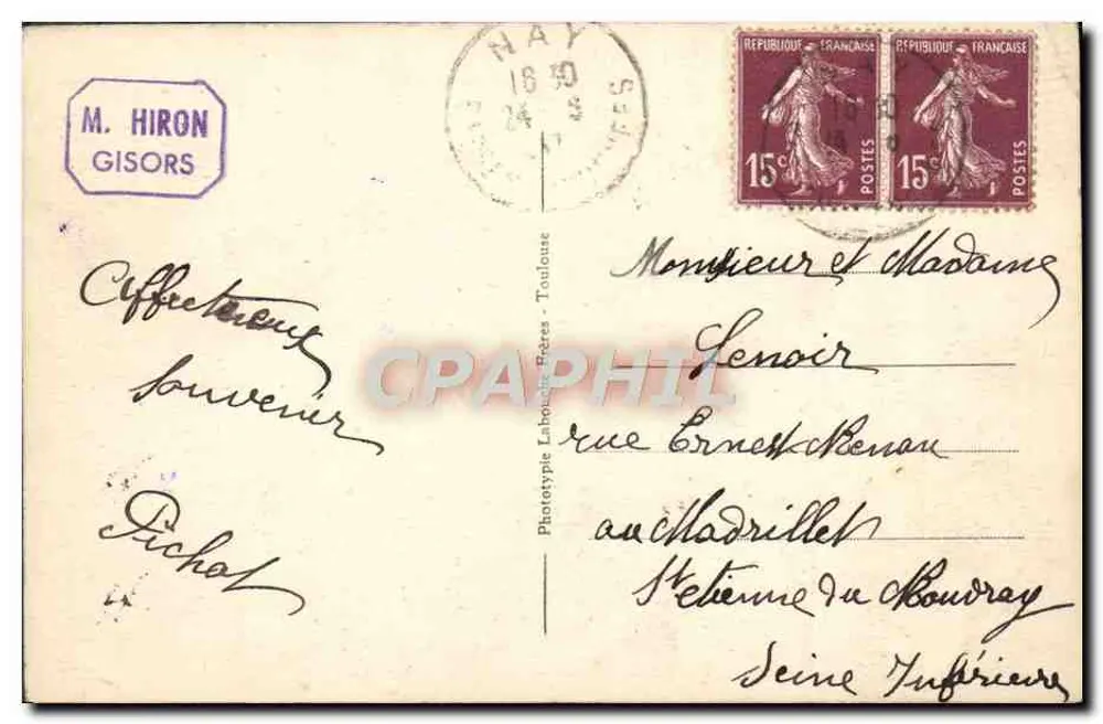 Cauterets — Überblick vom "Reine Hortense" — Les Hautes Pyrénées - Rückseite