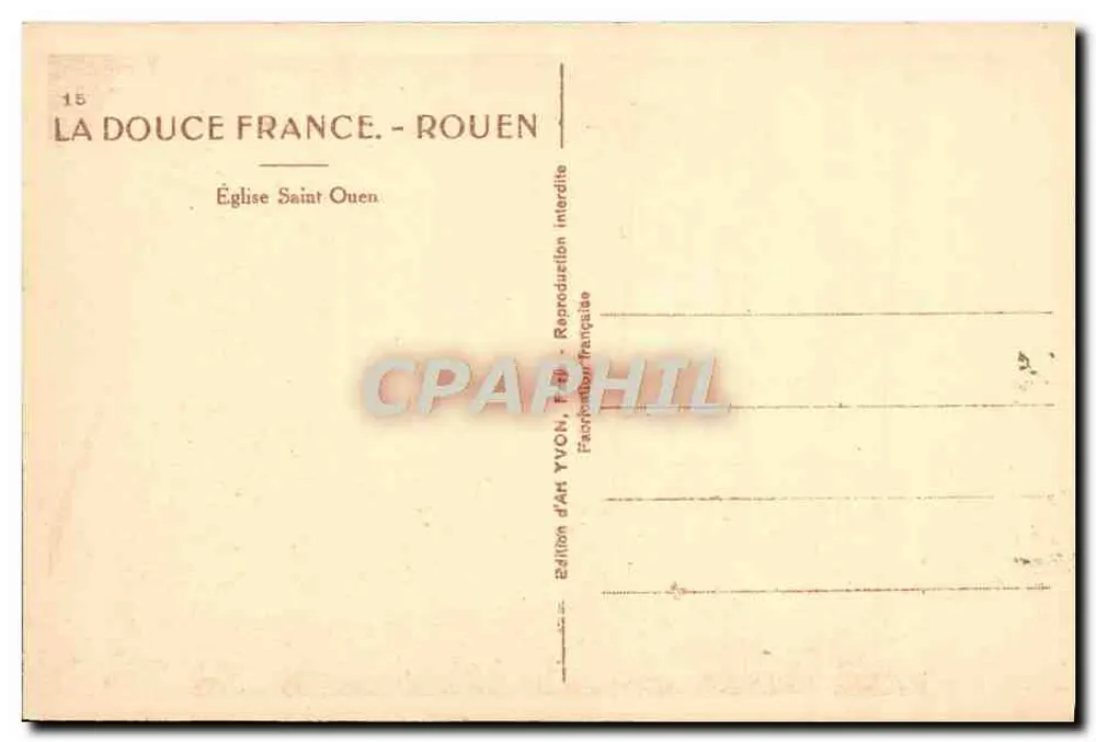 Igreja de Saint-Ouen — Rouen — Edição de AH YVON - Verso