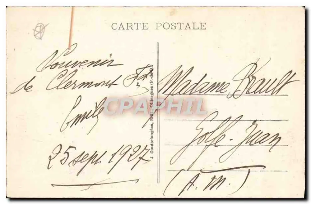 Clermont-Ferrand — Ogólny widok — J. Gouttenhagen, Wyd. Ollargues (P.-de) - Rewers
