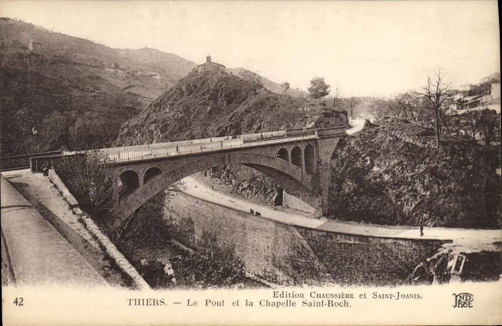 Thiers — Der Brücke und die Kapelle Saint-Roch — Edition Chaussière et Saint-Joanis, n°42 - Vorderseite