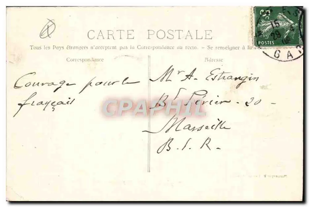 Nîmes - A Maison Carrée — Editor E. Lacour-Marchille, n°190 - Verso