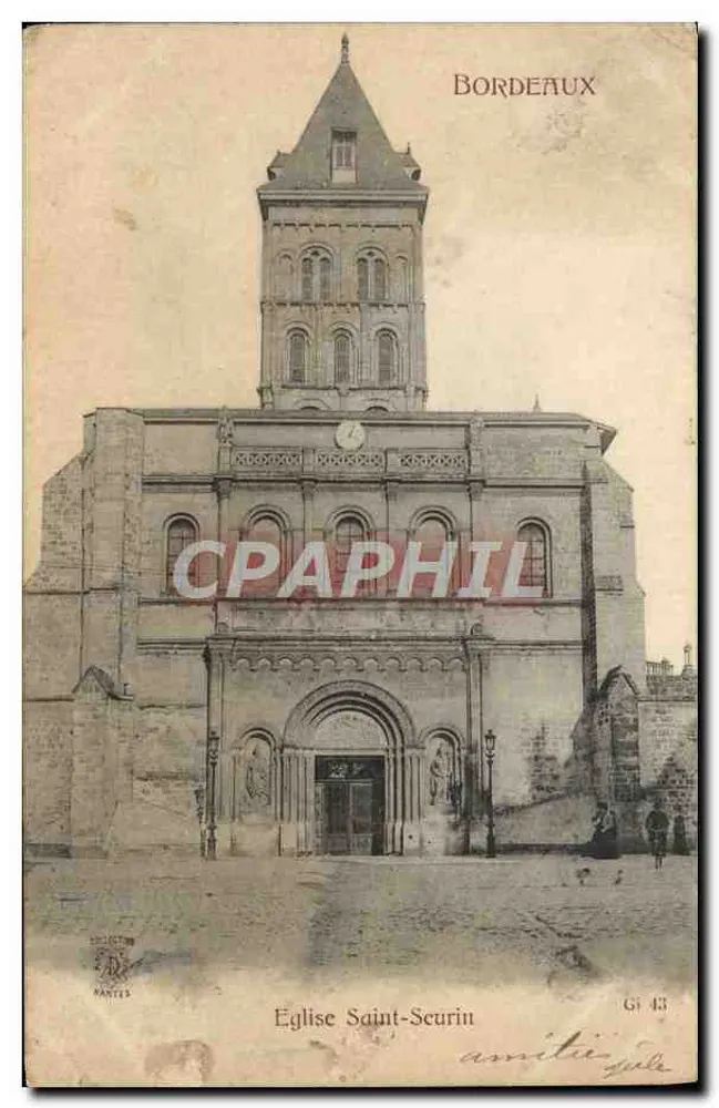 Igreja de São Séurin — Bordeaux — Editor Paris, n° GI 43 - Frente