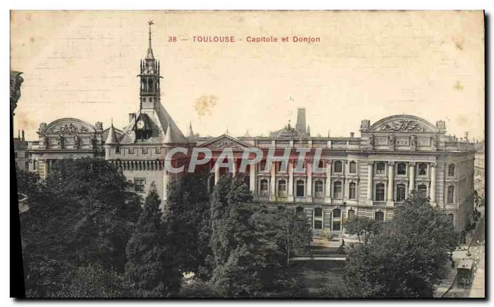 Toulouse - Capitole e Torre de Donjon — editor desconhecido, n° 38 - Frente