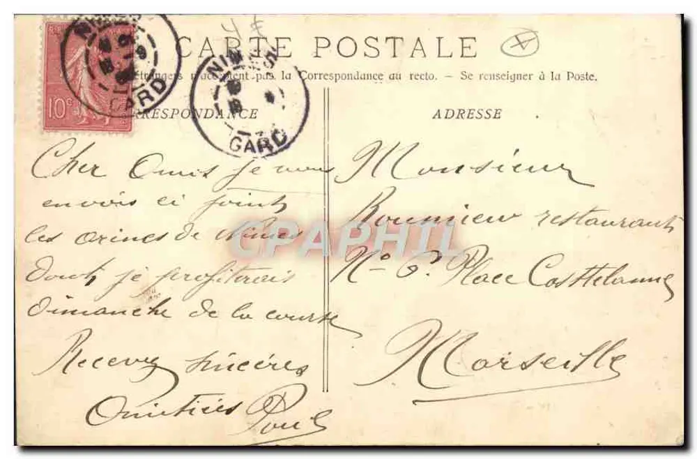Nîmes - As Arênes — Fototipia E. Lacour Marseille, n° 176 - Verso