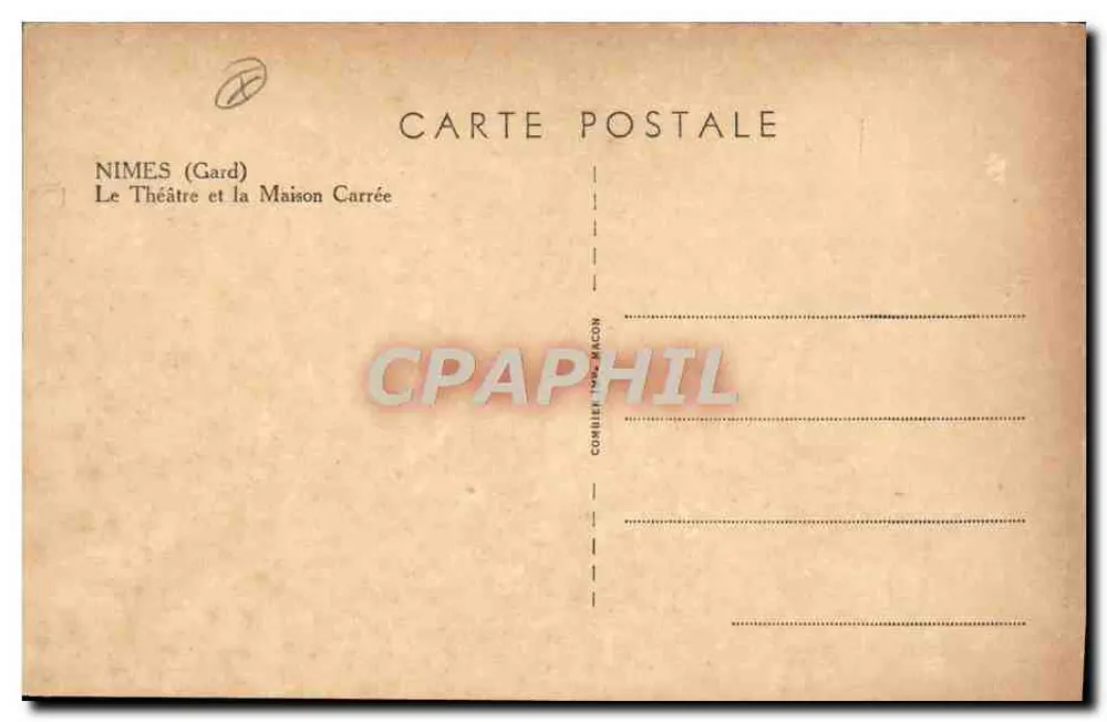Nîmes (Gard) — Das Theater und die Maison Carrée — Verlag Combier & Macon - Rückseite