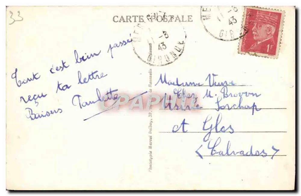 Bordeaux — A Prefeitura — M.D. — n°110 - Verso