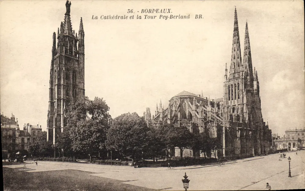 Bordeaux — Die Kathedrale und die Tour Pey-Berland — Bloc frères, Verleger, Bordeaux. - Vorderseite