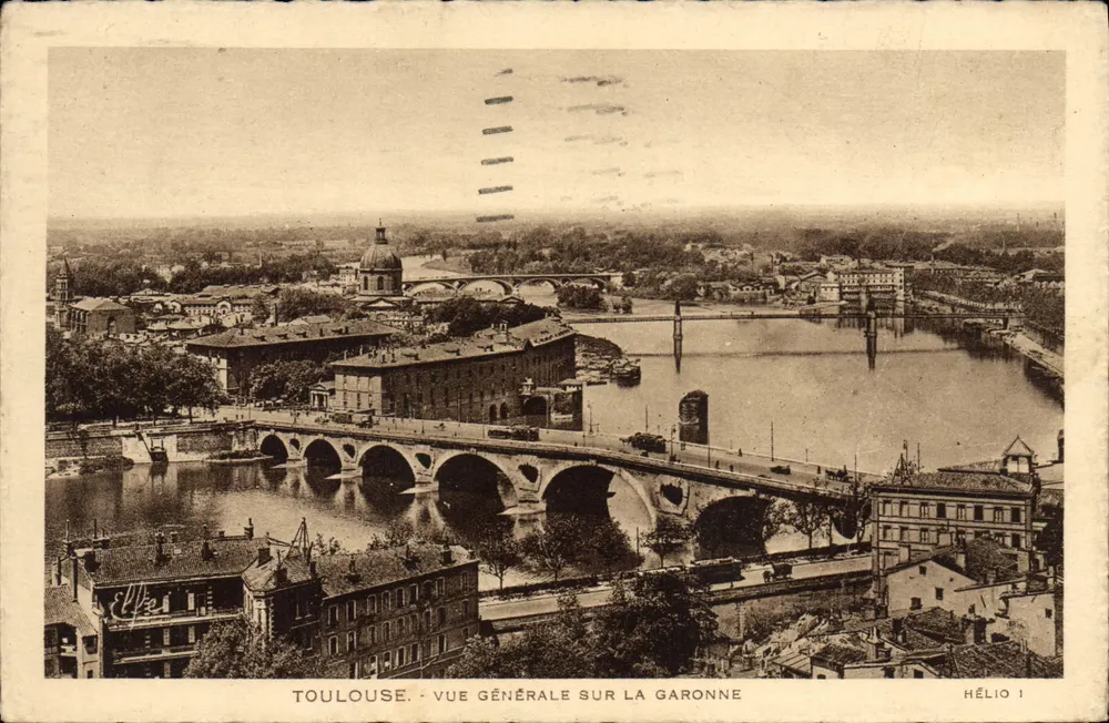 Toulouse - Allgemeiner Blick über die Garonne — Héliogravure Laboucha frères, Nr. 1 - Vorderseite