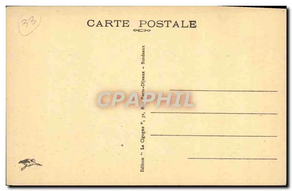 Bordeaux — Vista del Puente de Piedra hacia el Barrio de La Bastide — Edición 'La Cigogne' n°11 - Reverso