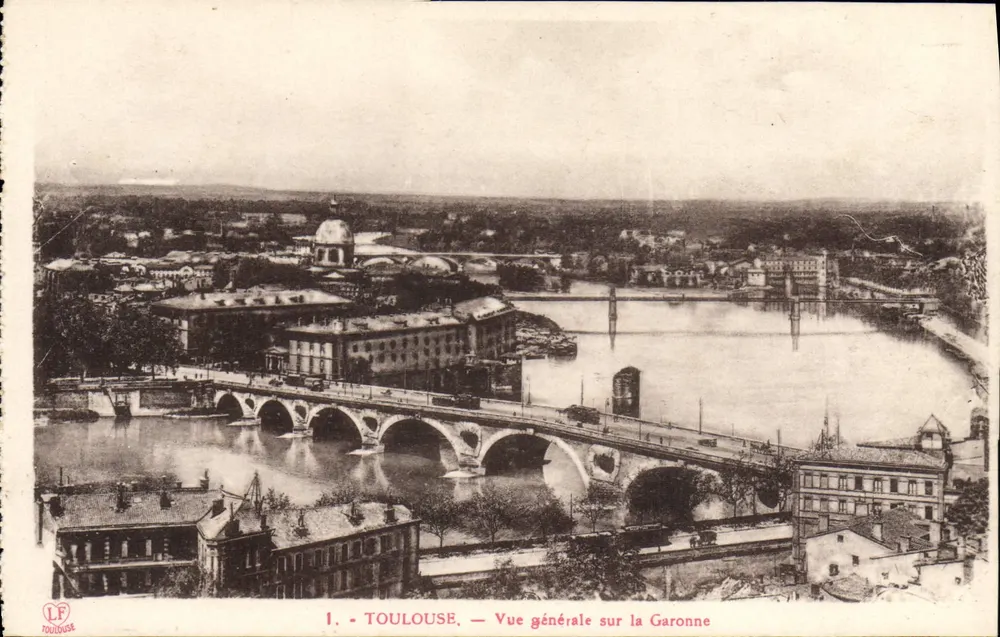 Toulouse — Allgemeiner Blick über die Garonne — Phototypie Labouche-Félix - Vorderseite