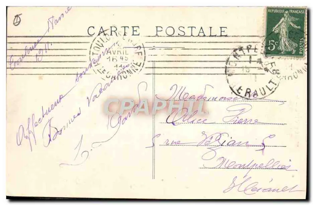 Toulouse — Estátua de Riquet — J. Longi, Toulouse, n°93 - Verso