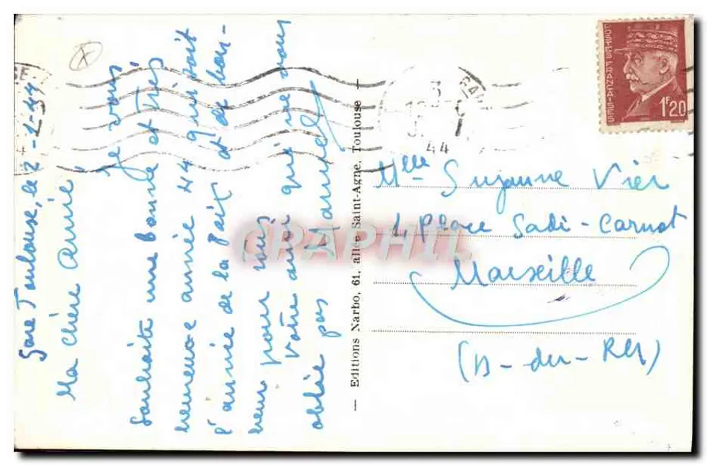 Toulouse — Rue d'Alsace — Editor Narbo, n° (1) - du - Rév - Verso