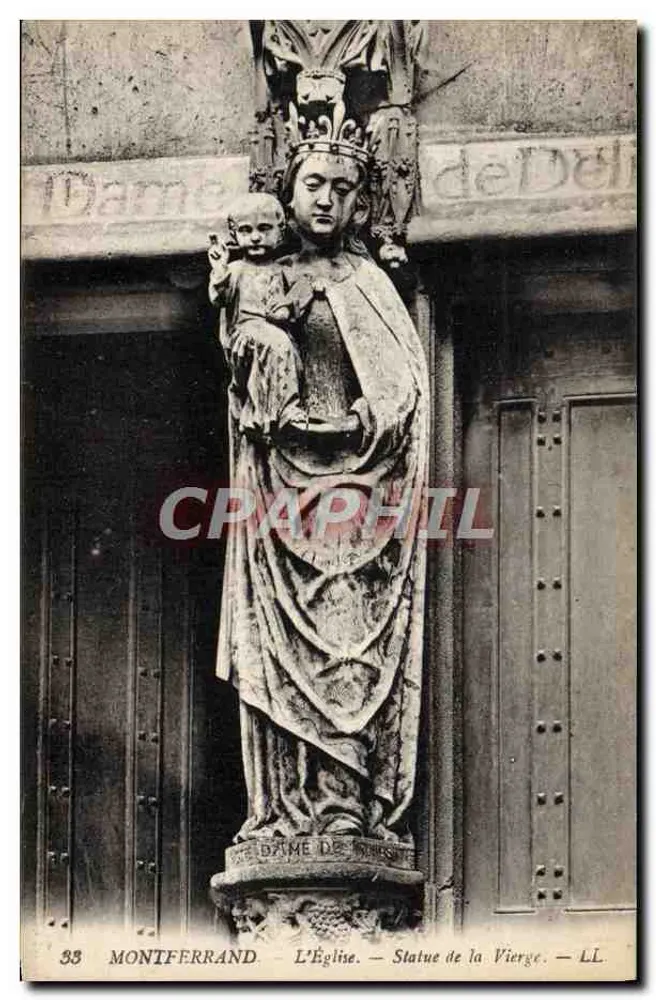Montferrand — Estátua da Virgem na Igreja — LL - Frente