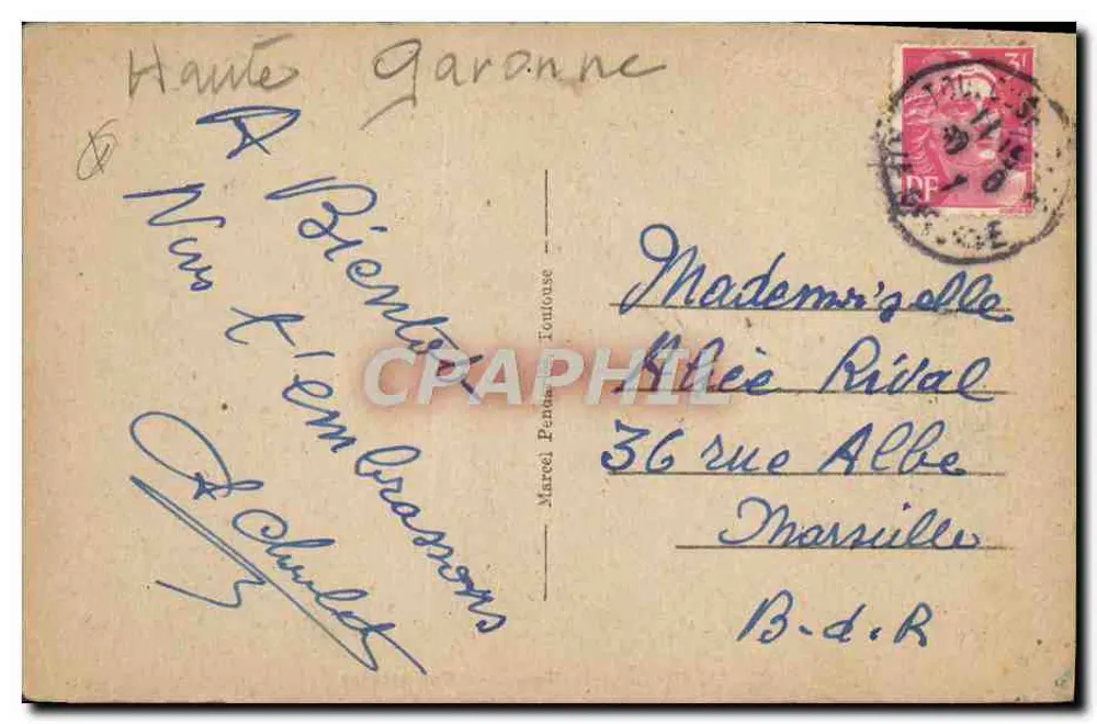 Toulouse (H.G.) — Vue générale — éditeur H.G. n°54 - Verso