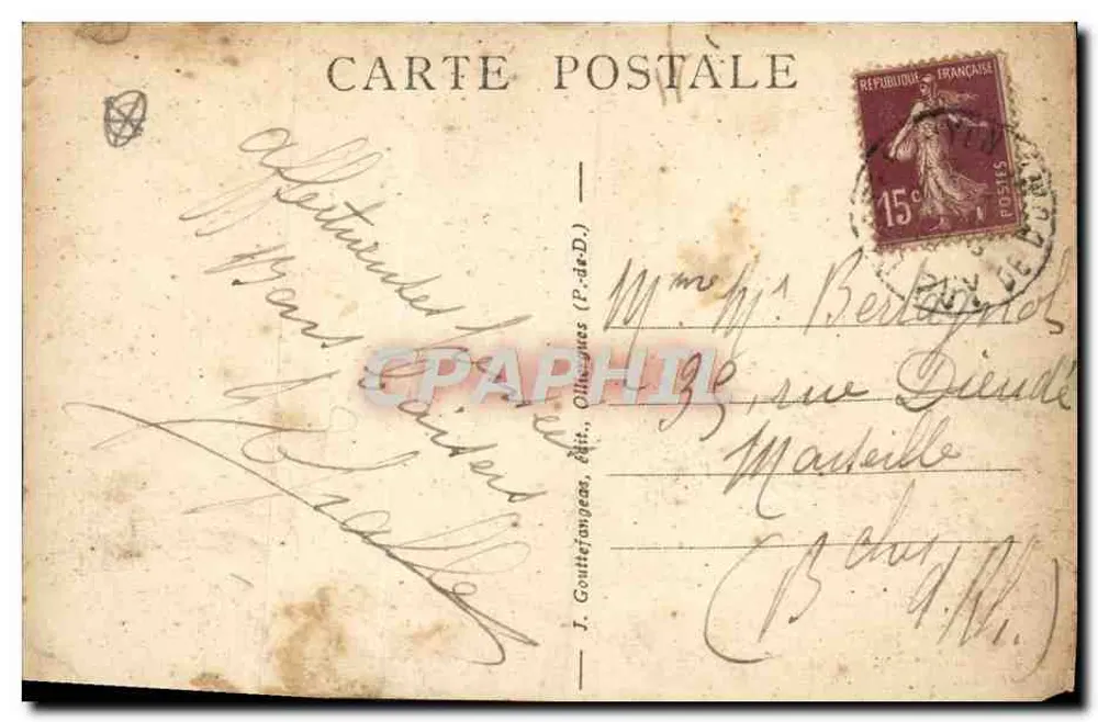Le PUY-de-DOME — Ansicht von La Font-de-l'Arbre — J. Gouttefongeas, Verlag (P.-d.-D.) - Rückseite