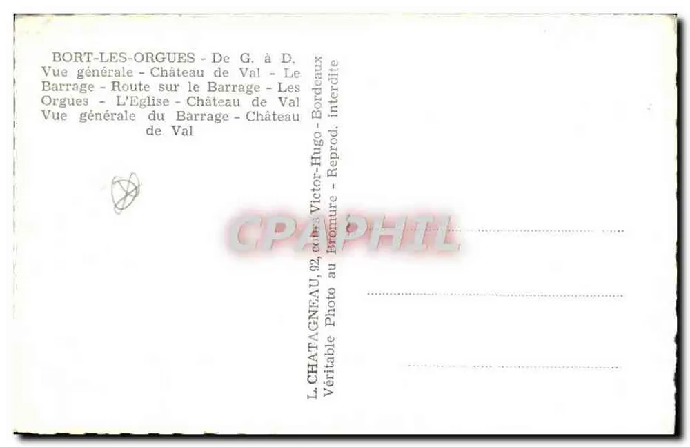 Bort-les-Orgues — vista panorâmica — L. Chatagnéau, 82 - Verso