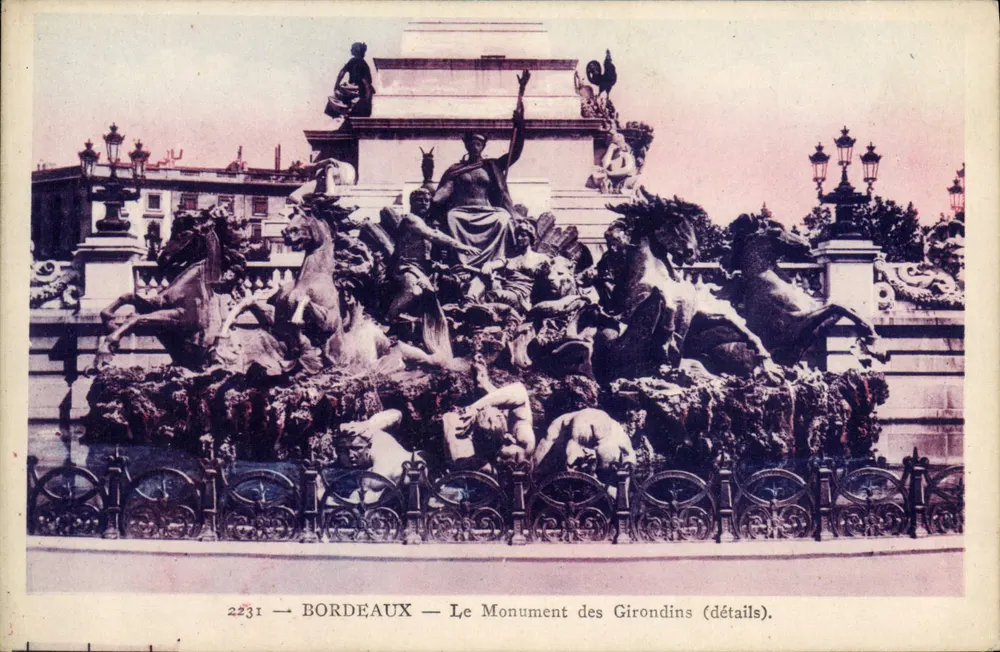 Bordeaux — O Monumento dos Girondinos (detalhes). - Frente