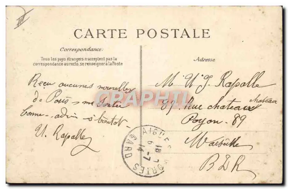 Aiguesmortes — Turm von Constance und Schloss des Gouverneurs — Verlag E.P.D. Nr. 2091 - Rückseite
