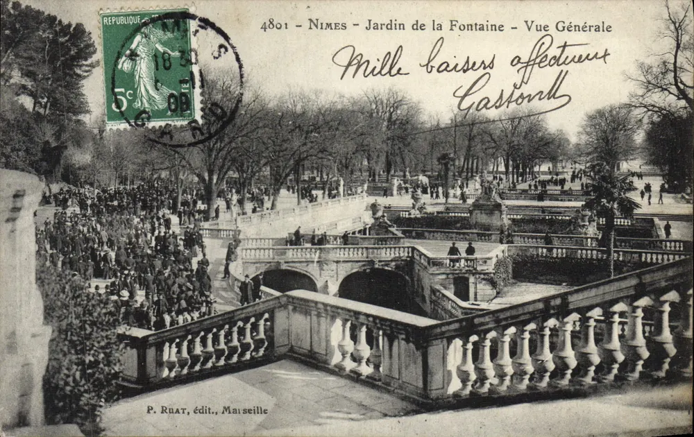Nîmes - Jardin de la Fontaine - Allgemeiner Blick — P. Ruat, Verlag, Marseille, n° 4801 - Vorderseite