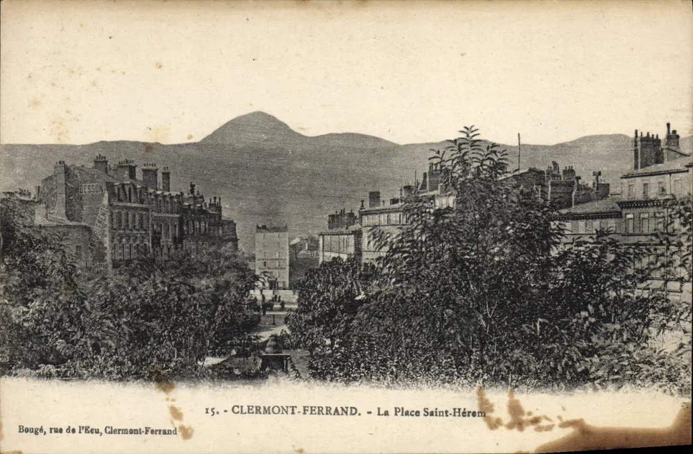 Clermont-Ferrand — A Praça Saint-Hérem — editor Besson, n°15 - Frente