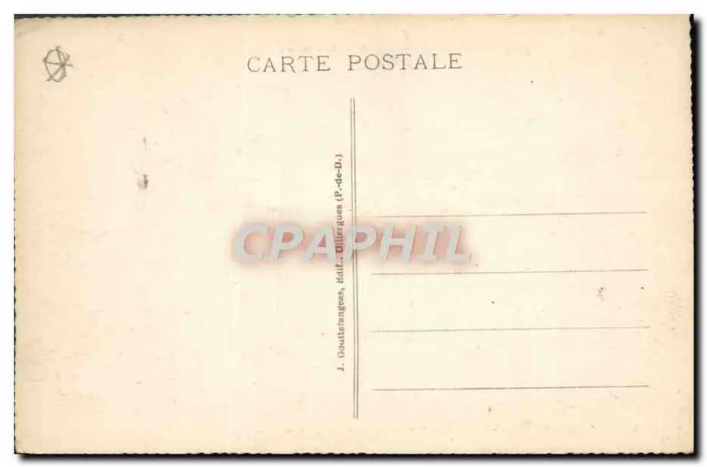 A Auvergne — Crête de Coq, Rocher de la Rancune, Vallée de Chaudefourn — J. Gouttienges, Billeriques - Verso