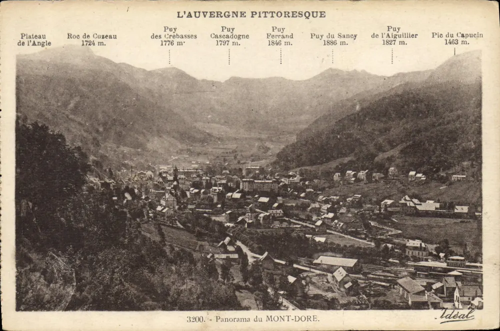 Panorama del Mont-Dore — L'Auvergne pittoresca — Edizioni Idéal, n° 3200 - Recto