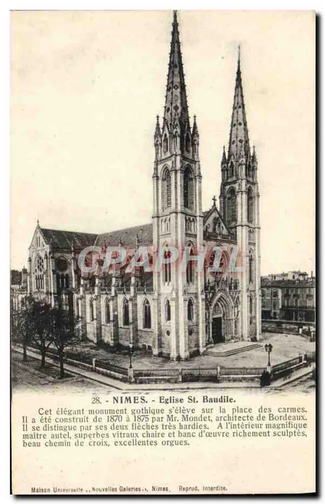 Nîmes - Igreja de São Baudile — Maison Universelle, Nouvelles Galeries, Nîmes, n°28 - Frente