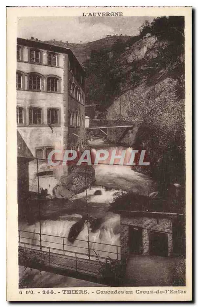 Thiers — Wasserfälle am Creux-de-l'Enfer — G. D'O. — 264 - Vorderseite
