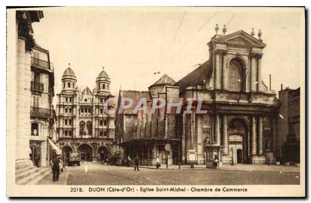 Dijon (Côte-d'Or) - Igreja de São Miguel - Câmara de Comércio - Frente