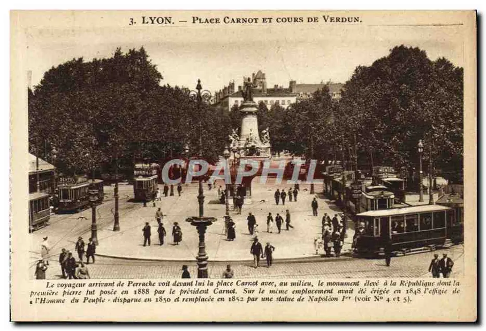 LYON — Place Carnot e cours de Verdun — X. Coutagry, edit. Victor-Hugo, Lyon - Frente
