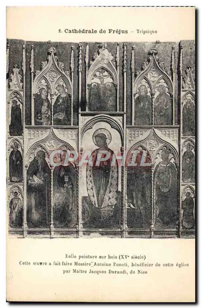 Kathedrale von Fréjus — Triptychon des 15. Jahrhunderts — Werk von Meister Jacques Durandi, Nice - Vorderseite