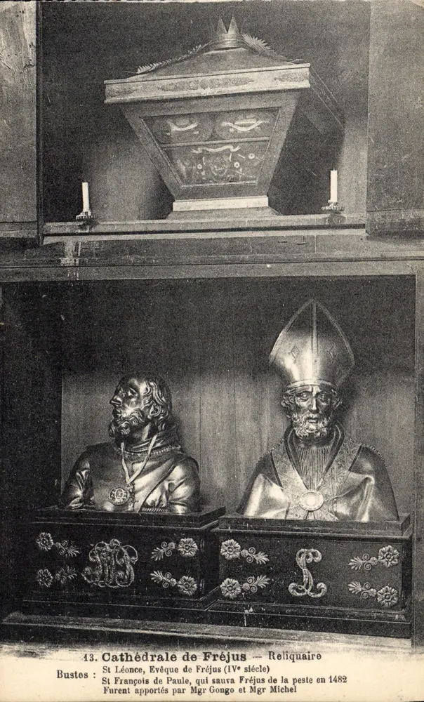Kathedrale von Fréjus — Reliquiar — Büsten des hl. Léonce und des hl. François de Paule - Vorderseite
