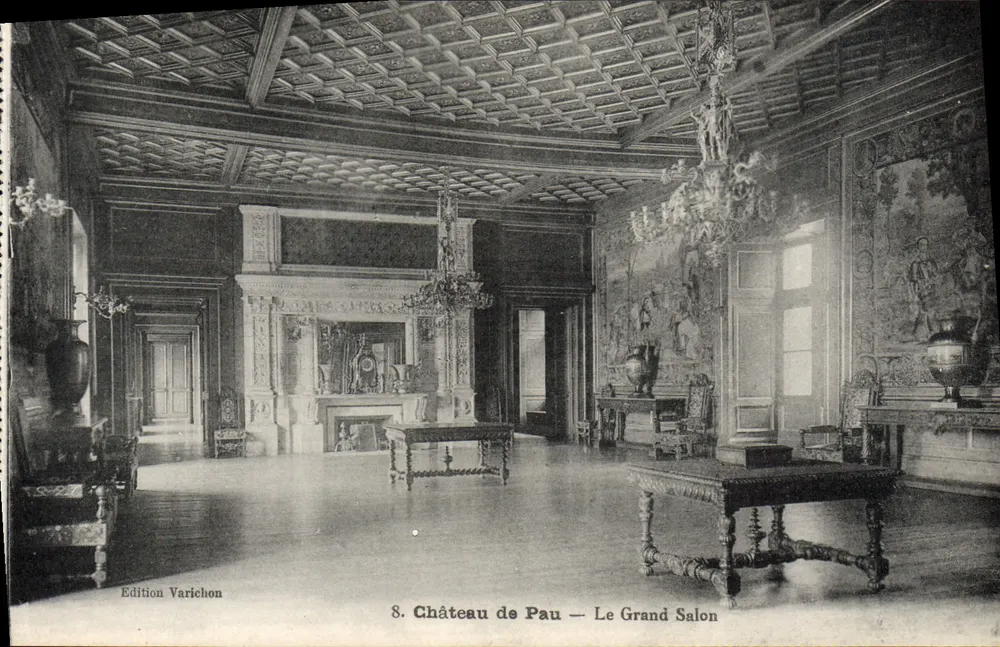 Castelo de Pau — O Grande Salão — Edição Varichon, n°8 - Frente