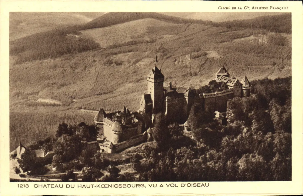 Schloss Haut-Kœnigsbourg — Luftbild — Cliché der Französischen Luftfahrts-Gesellschaft, Nr. 1213 - Vorderseite