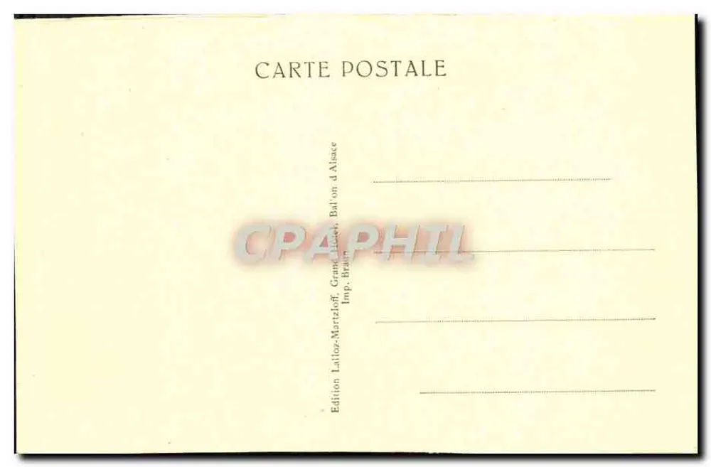 Ballon d'Alsace — Estátua de Joana d'Arc (No fundo a Jumenterie) — Edição Latoz-Martizloff, Imp. Brain - Verso