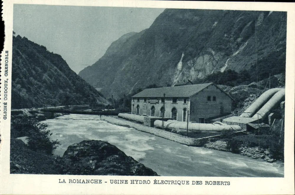 La Romanche - Usine hydroélectrique des Roberts — éditeur Oliché Oddou, Grenoble - Frente
