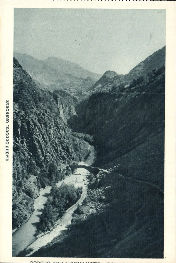 Gorges da Romanche — Ponte — Cliché Oddoux, Grenoble - Frente