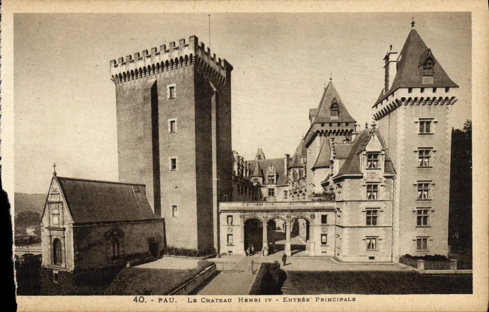 Pau — Le Château Henri IV — Entrée Principale — Éditeur Labouche Frères & Cie, n°40 - Vorderseite