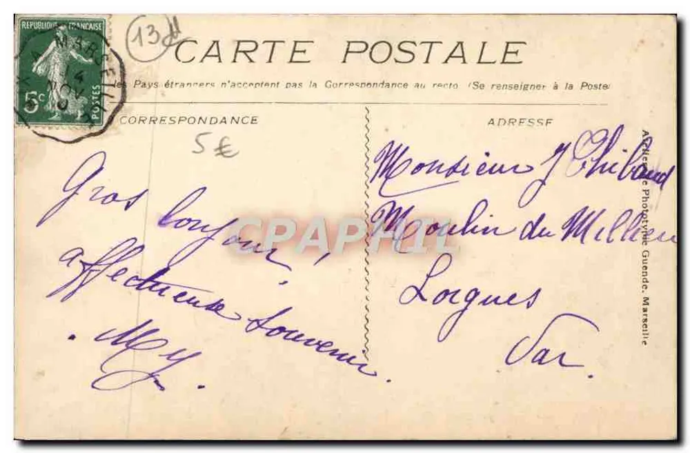 Aix-en-Provence — Estátua do Rei René — H. Fraissinet & Cie - Verso