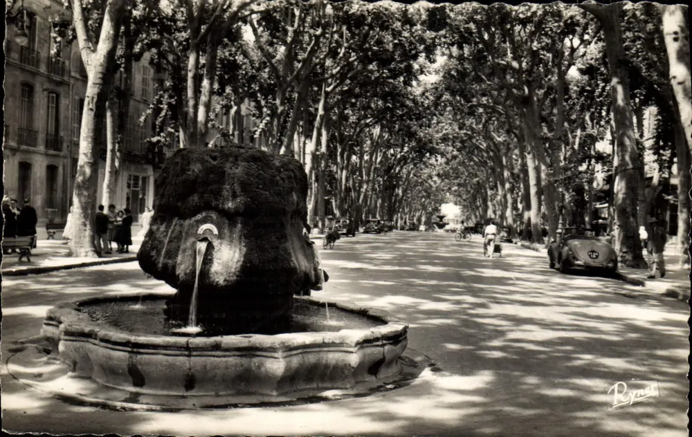 Thermische Fontäne am Cours Mirabeau — Aix-en-Provence — Verlag Peynet - Vorderseite