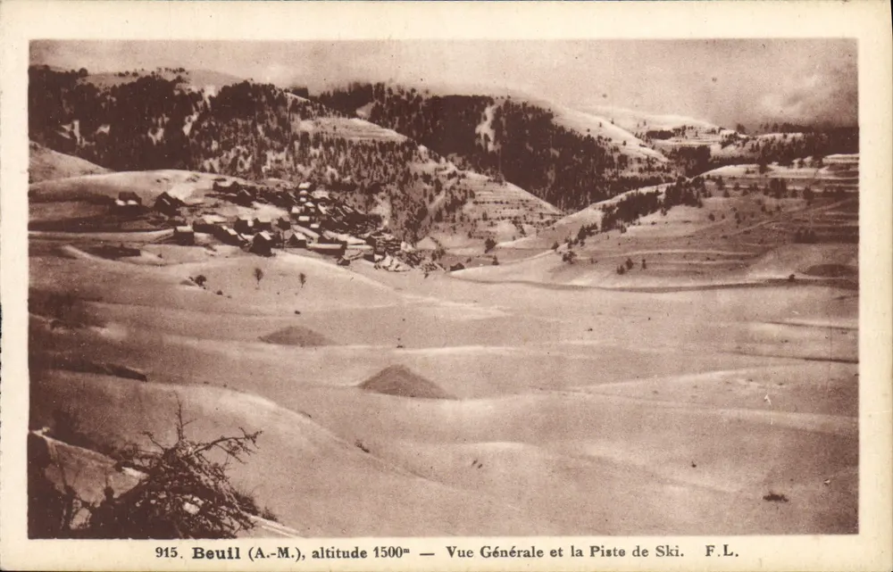 Beuil (A.-M.) — Vista Geral e a Pista de Esqui — F.L. - Frente